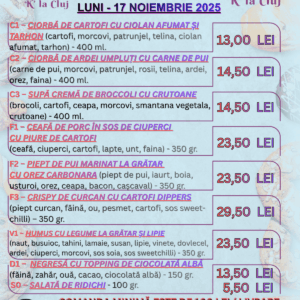 LUNI – 17 NOIEMBRIE 2025