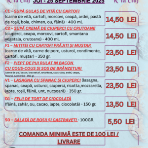 JOI - 25 SEPTEMBRIE 2025