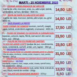 MARȚI - 25 NOIEMBRIE 2025