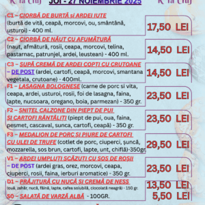 JOI - 27 NOIEMBRIE 2025