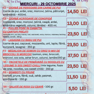 MIERCURI - 29 OCTOMBRIE 2025