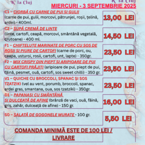 MIERCURI - 3 SEPTEMBRIE 2025