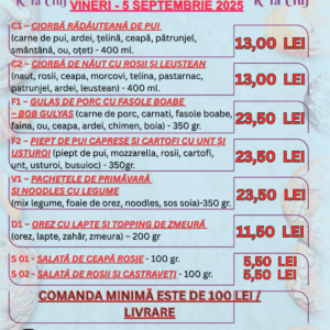VINERI - 5 SEPTEMBRIE 2025