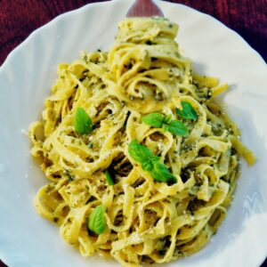 tagliatelle, pasta on a fork, food